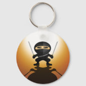 かわいい忍者戦士少年アニメの刀アクションアート キーホルダー (裏面)