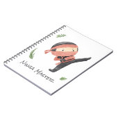 かわいい忍者戦士 – キッズ名前をカスタムする ノートブック (左側)