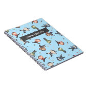 かわいい忍者戦士 – キッズ名前をカスタムする ノートブック (右側)