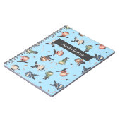 かわいい忍者戦士 – キッズ名前をカスタムする ノートブック (左側)