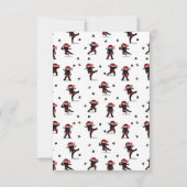 かわいい忍者戦士 ブラック＆レッド 子供用カスタムネーム サンキューカード (裏面)