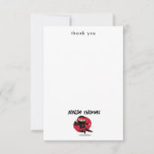 かわいい忍者戦士 ブラック＆レッド 子供用 オーダーネーム サンキューカード (正面)