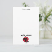 かわいい忍者戦士 ブラック＆レッド 子供用 オーダーネーム サンキューカード (スタンド正面)