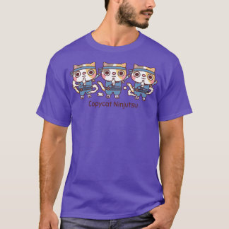かわいい忍者猫忍術おもしろい Tシャツ