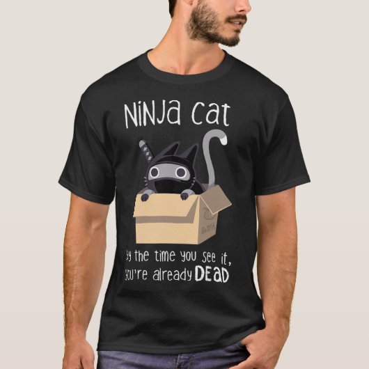 かわいい忍者猫 Tシャツ (正面)