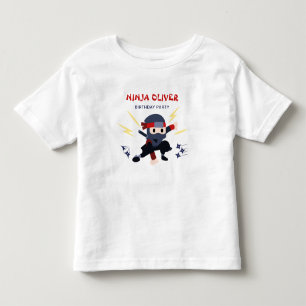 かわいい忍者空手バースデーキッズ幼児Tシャツ トドラーTシャツ