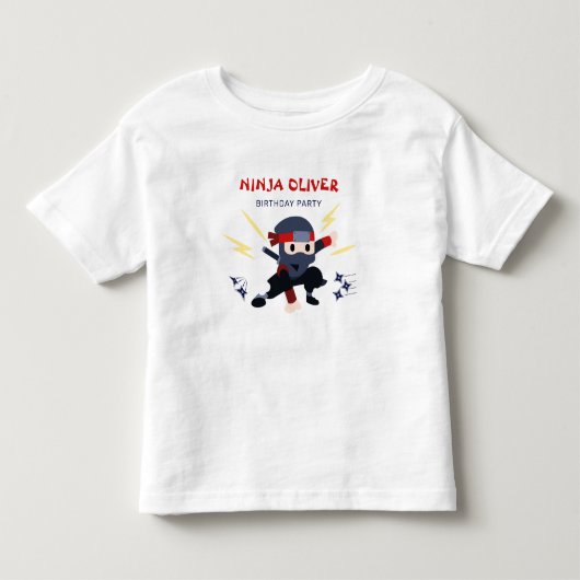 かわいい忍者空手バースデーキッズ幼児Tシャツ トドラーTシャツ (正面)