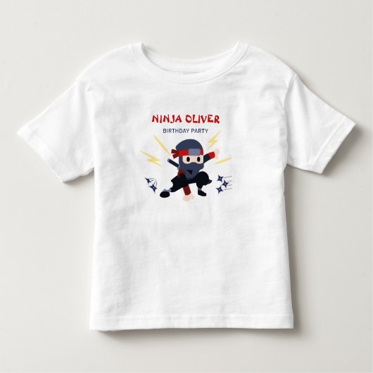 かわいい忍者空手バースデー子供Tシャツ トドラーTシャツ (正面)