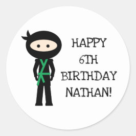 かわいい忍者誕生日パーティーの好意ステッカー ラウンドシール