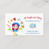 かわいい忙しマンガのメイド掃除サービス 名刺 (正面)