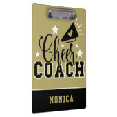 かわいい応援コーチのパーソナライズされた金ゴールドと黒 クリップボード (右)