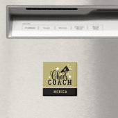 かわいい応援コーチパーソナライズされた金ゴールドとブラック マグネット (インサイチュ (食洗機))