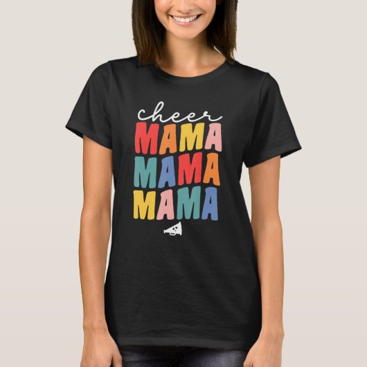 かわいい応援ママメガホン女子チアリーダーMO Tシャツ (正面)