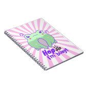 かわいい怒ったカエル キュートなピンクの星型の背景のギフト 彼女へのプレゼント ノートブック (右側)