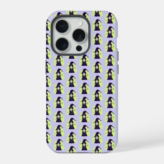 かわいい怒ったキュートな魔女 iPhoneケース (裏面)