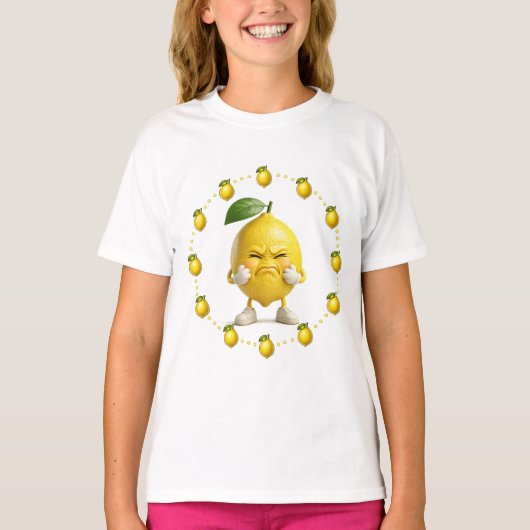 かわいい怒ったレモンの子供用Tシャツ | Funny Sour Lemon Kids T-Shirt Tシャツ (正面)