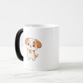 かわいい怒った仔犬のキャラクター モーフィングマグカップ (正面左)