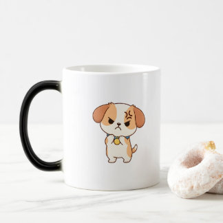 かわいい怒った仔犬のキャラクター モーフィングマグカップ
