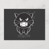 かわいい怒った猫がシューって言ってる 何よ。 ポストカード (正面)