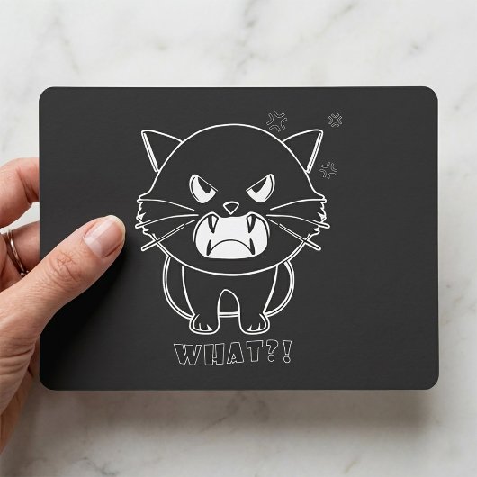 かわいい怒った猫がシューって言ってる 何よ。 ポストカード