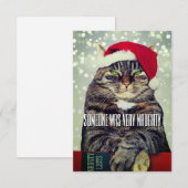 かわいい怒った猫のクリスマスカード サンキューカード (正面/裏面)