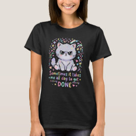 かわいい怒った猫の引用 - パステル調な怠け者の内向的な人へのギフト Tシャツ