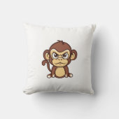 かわいい怒った赤ちゃんサル クッション (正面)