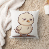 かわいい怒った赤ちゃん鳥のイラスト クッション (ブランケット)