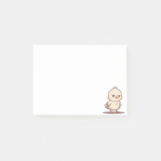 かわいい怒った赤ちゃん鳥のイラスト ポストイット (正面)