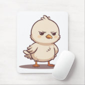 かわいい怒った赤ちゃん鳥のイラスト マウスパッド (マウス)