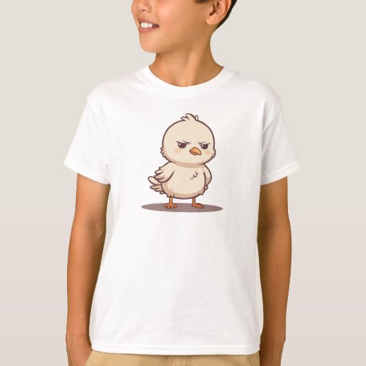 かわいい怒った赤ちゃん鳥のイラスト Tシャツ (正面)