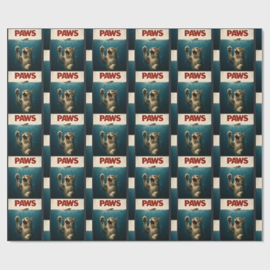 かわいい怖いネズミを追いかけるパロディ猫の表情|過去記事 ラッピングペーパー (フラット)