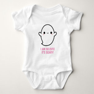 かわいい怖い可愛いかわいいハロウィン幽霊 ベビーボディスーツ