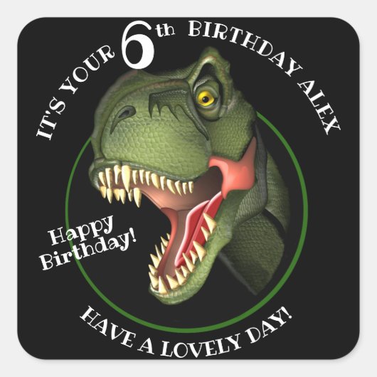 かわいい怖い恐竜 スクエアシール (正面)