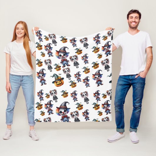 かわいい怖い面白いハロウィーン フリースブランケット (インサイチュ)