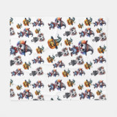 かわいい怖い面白いハロウィーン フリースブランケット (正面(横))