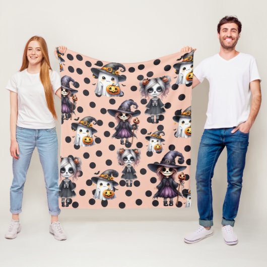 かわいい怖い面白いハロウィーン フリースブランケット (インサイチュ)