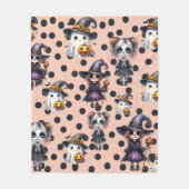かわいい怖い面白いハロウィーン フリースブランケット (正面)