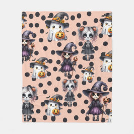 かわいい怖い面白いハロウィーン フリースブランケット