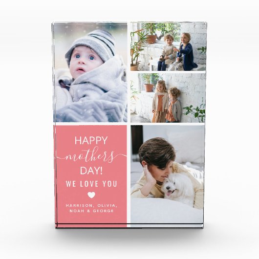 かわいい思い出のお母さんの日の贈り物 フォトブロック (正面)