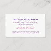 かわいい怠け者のベビー、キャットペットの居座り方2番 名刺 (裏面)