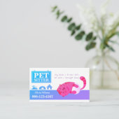 かわいい怠け者のベビー、キャットペットの居座り方2番 名刺 (スタンド正面)