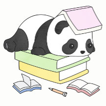 かわいい怠け者パンダの勉強イラスト