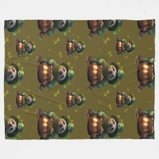 かわいい怠け。アイリおもしろいッシュ・レプレシャンセントパトリック フリースブランケット (正面(横))