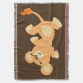 かわいい怠惰な漫画の雌ライオン スローブランケット (正面縦)