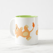 かわいい怠惰な漫画の雌ライオン ツートーンマグカップ (正面左)