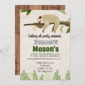 かわいい怠惰のパーティの招待状 招待状 (正面/裏面)