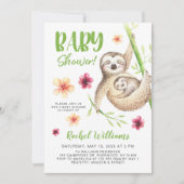 かわいい怠惰のベビーシャワー 招待状 (正面)