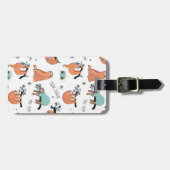 かわいい怠惰パターン ラゲッジタグ (正面横)