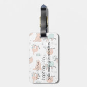 かわいい怠惰パターン ラゲッジタグ (裏面縦)